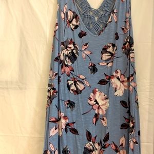 Blue and Pink flower Racerback Tank